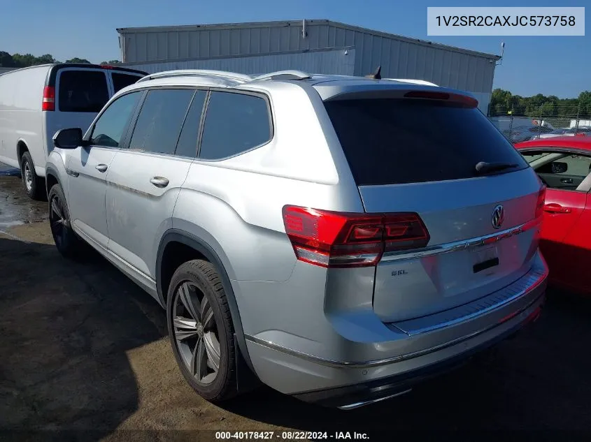 2018 Volkswagen Atlas 3.6L V6 Sel VIN: 1V2SR2CAXJC573758 Lot: 40178427