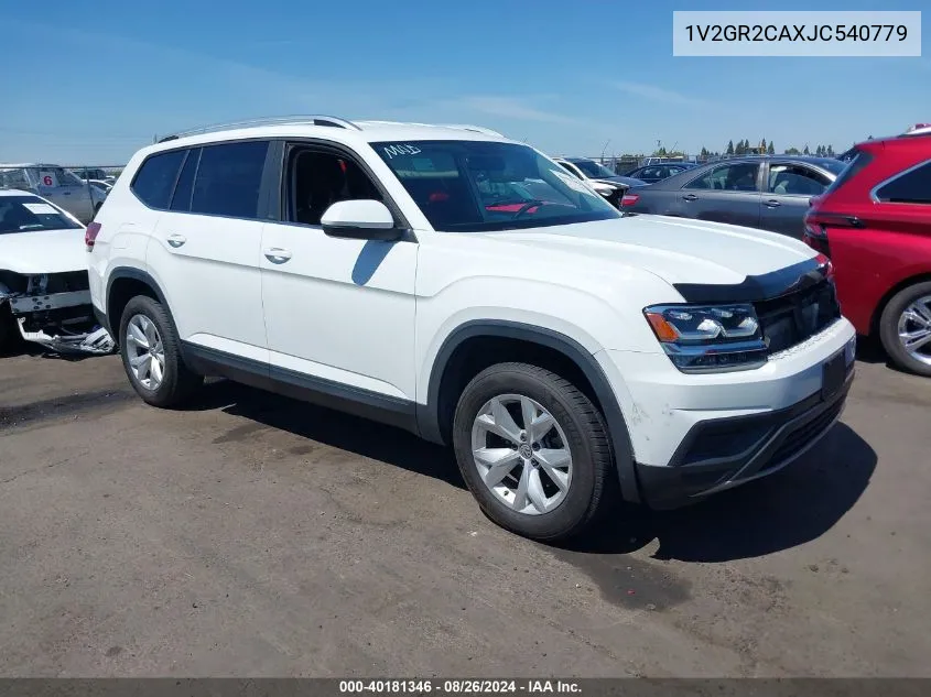 2018 Volkswagen Atlas 3.6L V6 S VIN: 1V2GR2CAXJC540779 Lot: 40181346