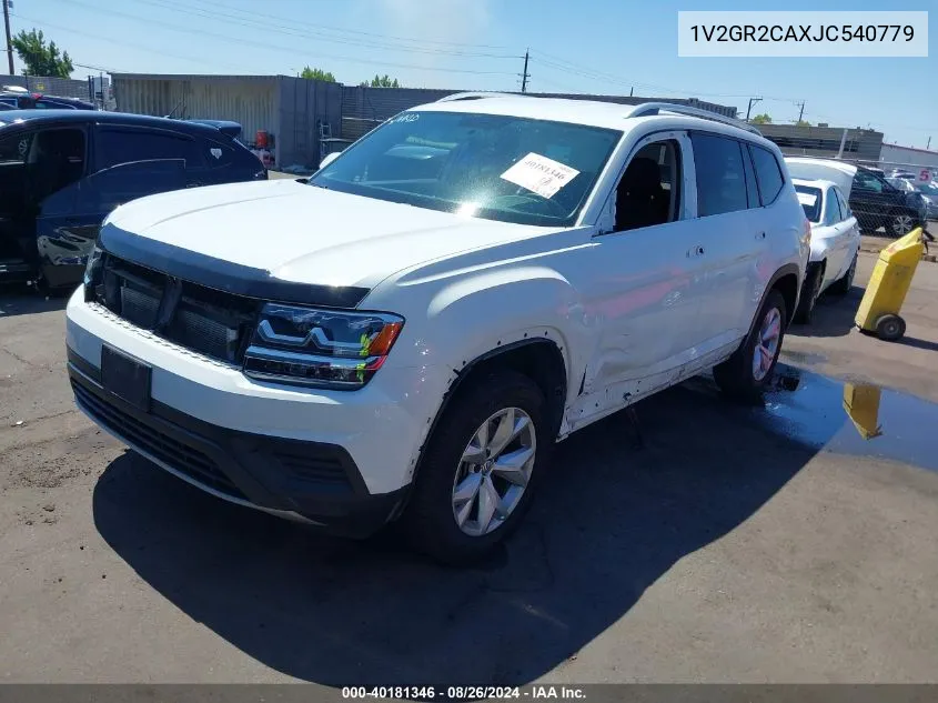 2018 Volkswagen Atlas 3.6L V6 S VIN: 1V2GR2CAXJC540779 Lot: 40181346