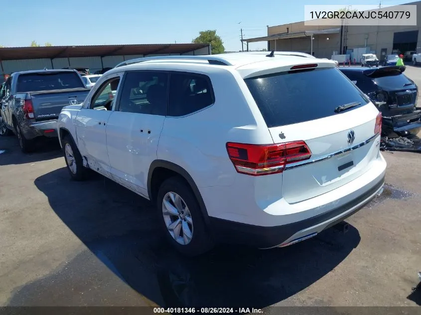 2018 Volkswagen Atlas 3.6L V6 S VIN: 1V2GR2CAXJC540779 Lot: 40181346