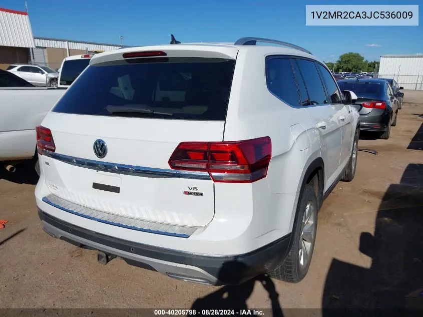 1V2MR2CA3JC536009 2018 Volkswagen Atlas 3.6L V6 Sel