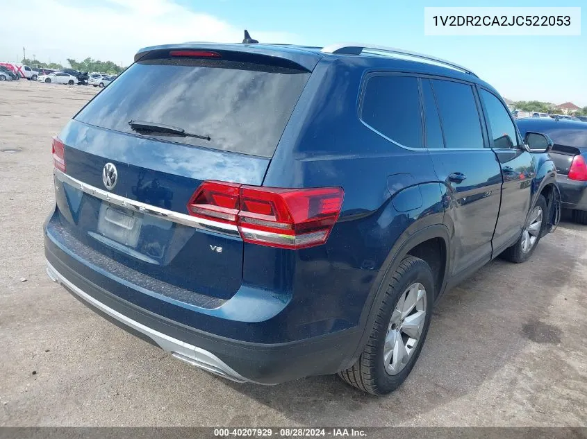 2018 Volkswagen Atlas 3.6L V6 Se/3.6L V6 Se W/Technology VIN: 1V2DR2CA2JC522053 Lot: 40207929