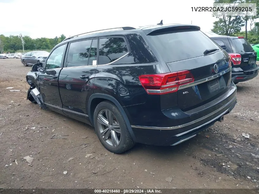 2018 Volkswagen Atlas 3.6L V6 Sel VIN: 1V2RR2CA2JC599205 Lot: 40218460