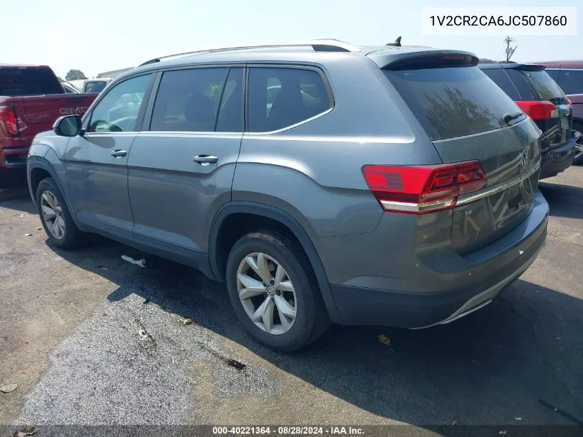 2018 Volkswagen Atlas 3.6L V6 Se VIN: 1V2CR2CA6JC507860 Lot: 40221364