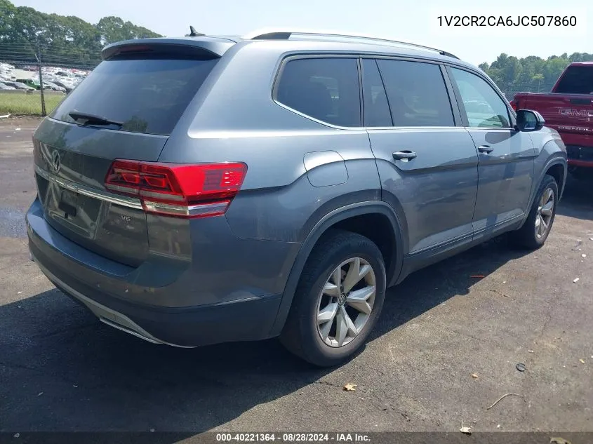 2018 Volkswagen Atlas 3.6L V6 Se VIN: 1V2CR2CA6JC507860 Lot: 40221364