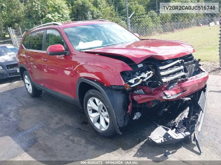 2018 Volkswagen Atlas 3.6L V6 S VIN: 1V2GR2CA0JC516748 Lot: 40263272