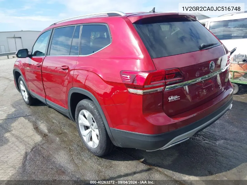 2018 Volkswagen Atlas 3.6L V6 S VIN: 1V2GR2CA0JC516748 Lot: 40263272