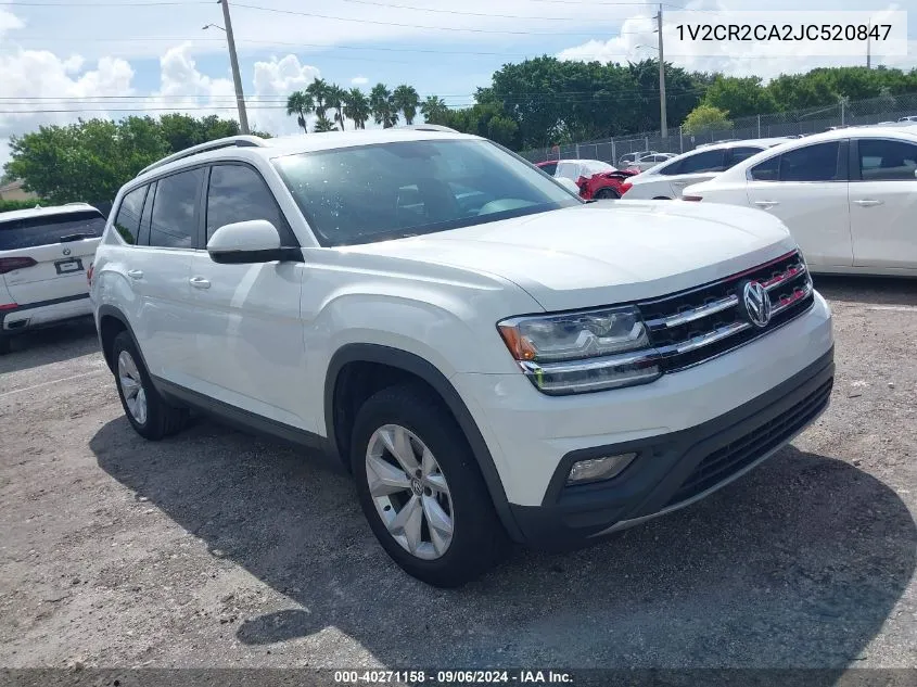 2018 Volkswagen Atlas 3.6L V6 Se VIN: 1V2CR2CA2JC520847 Lot: 40271158