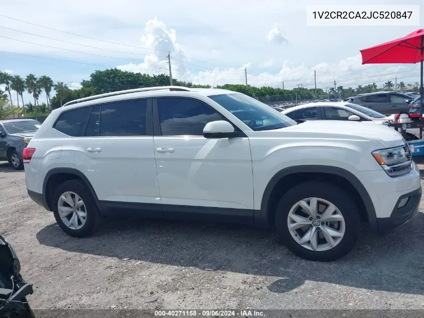 2018 Volkswagen Atlas 3.6L V6 Se VIN: 1V2CR2CA2JC520847 Lot: 40271158