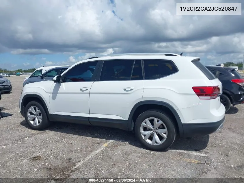 2018 Volkswagen Atlas 3.6L V6 Se VIN: 1V2CR2CA2JC520847 Lot: 40271158