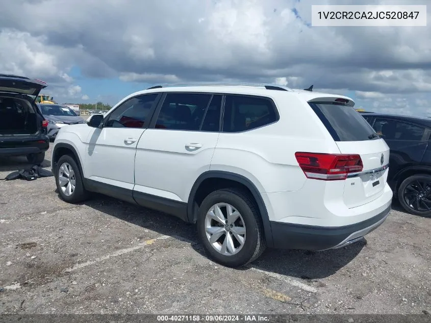 2018 Volkswagen Atlas 3.6L V6 Se VIN: 1V2CR2CA2JC520847 Lot: 40271158