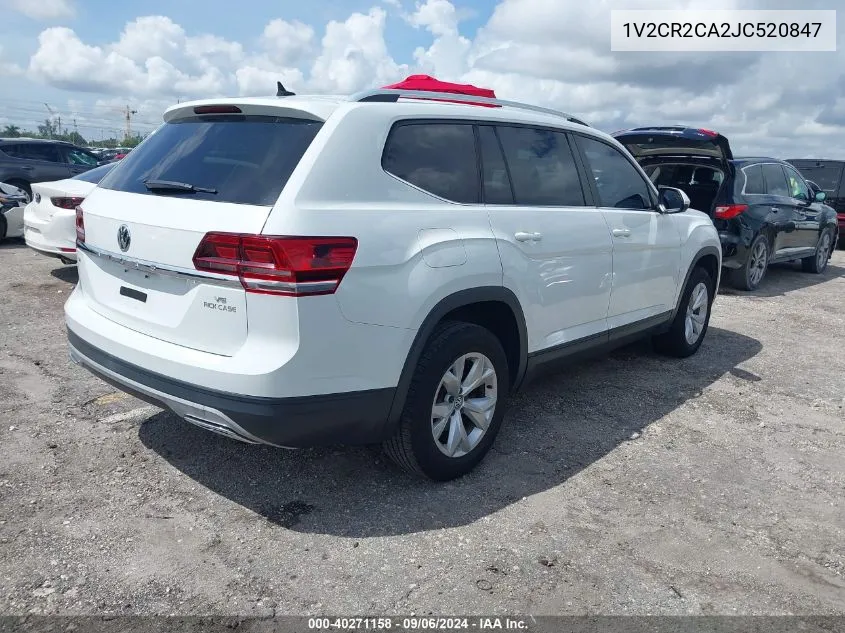 2018 Volkswagen Atlas 3.6L V6 Se VIN: 1V2CR2CA2JC520847 Lot: 40271158