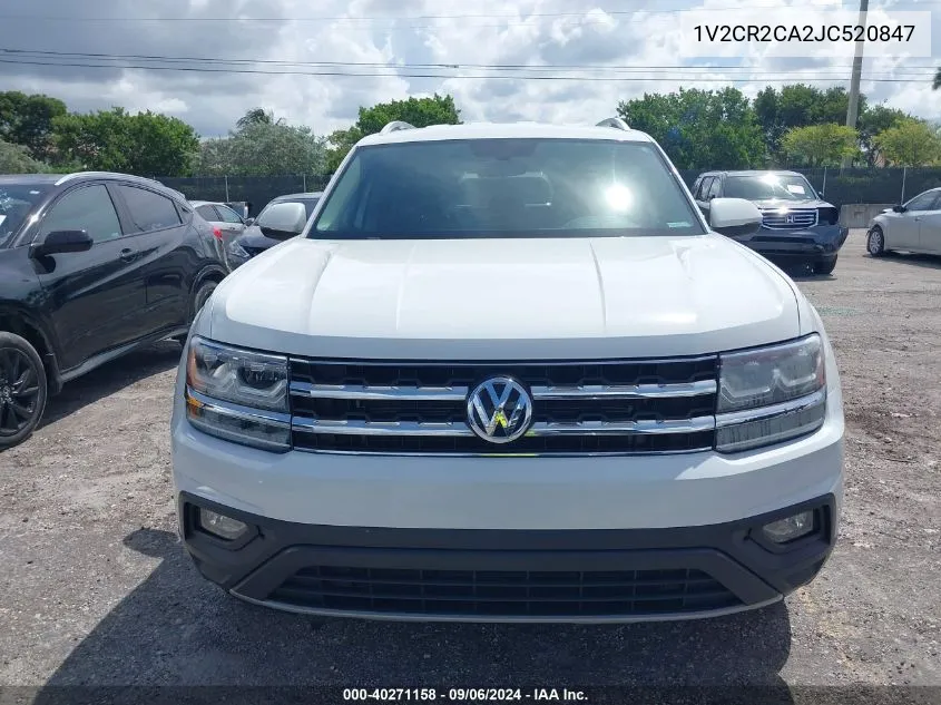 2018 Volkswagen Atlas 3.6L V6 Se VIN: 1V2CR2CA2JC520847 Lot: 40271158