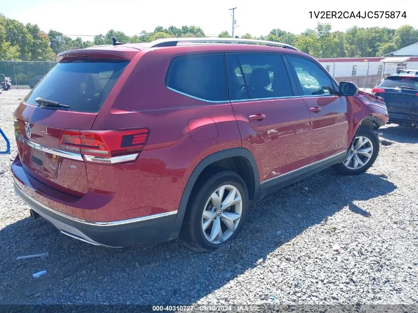 2018 Volkswagen Atlas 3.6L V6 Sel VIN: 1V2ER2CA4JC575874 Lot: 40310727