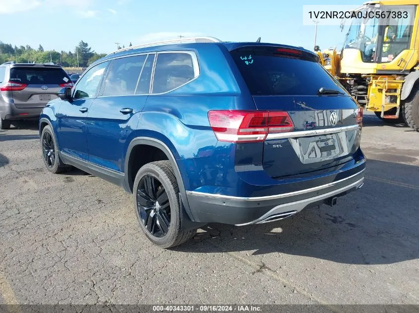 2018 Volkswagen Atlas 3.6L V6 Sel Premium VIN: 1V2NR2CA0JC567383 Lot: 40343301