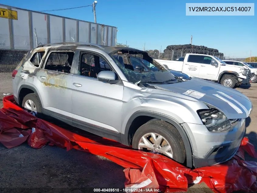 2018 Volkswagen Atlas 3.6L V6 Sel VIN: 1V2MR2CAXJC514007 Lot: 40459510