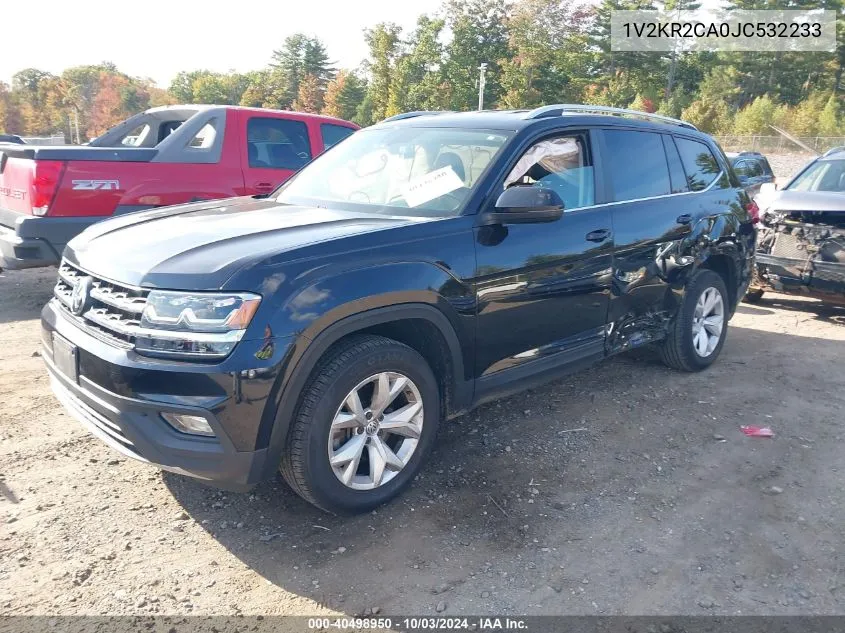 2018 Volkswagen Atlas 3.6L V6 Se VIN: 1V2KR2CA0JC532233 Lot: 40498950