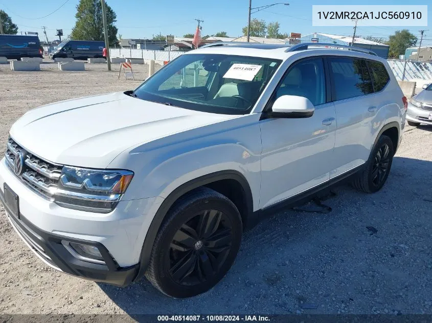 2018 Volkswagen Atlas Sel VIN: 1V2MR2CA1JC560910 Lot: 40514087