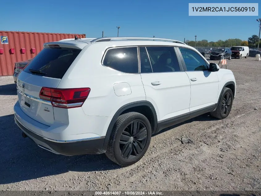 2018 Volkswagen Atlas Sel VIN: 1V2MR2CA1JC560910 Lot: 40514087