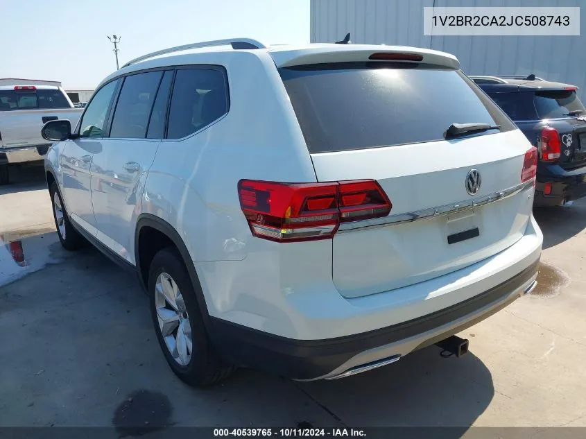 2018 Volkswagen Atlas 3.6L V6 Launch Edition VIN: 1V2BR2CA2JC508743 Lot: 40539765