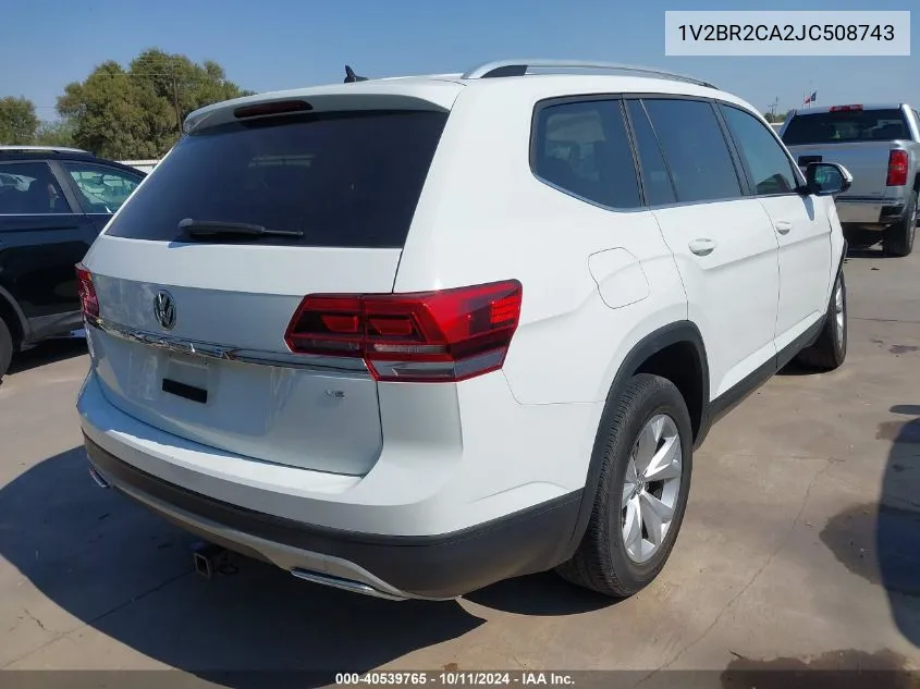 2018 Volkswagen Atlas 3.6L V6 Launch Edition VIN: 1V2BR2CA2JC508743 Lot: 40539765