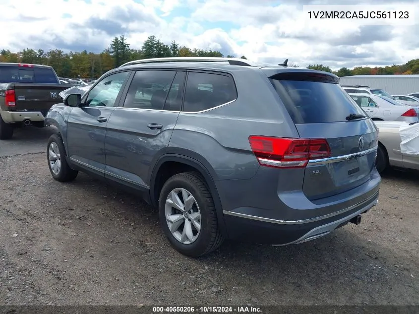 2018 Volkswagen Atlas 3.6L V6 Sel VIN: 1V2MR2CA5JC561123 Lot: 40550206