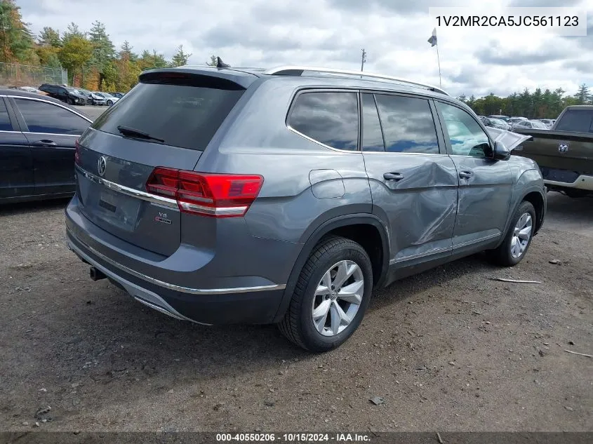 2018 Volkswagen Atlas 3.6L V6 Sel VIN: 1V2MR2CA5JC561123 Lot: 40550206