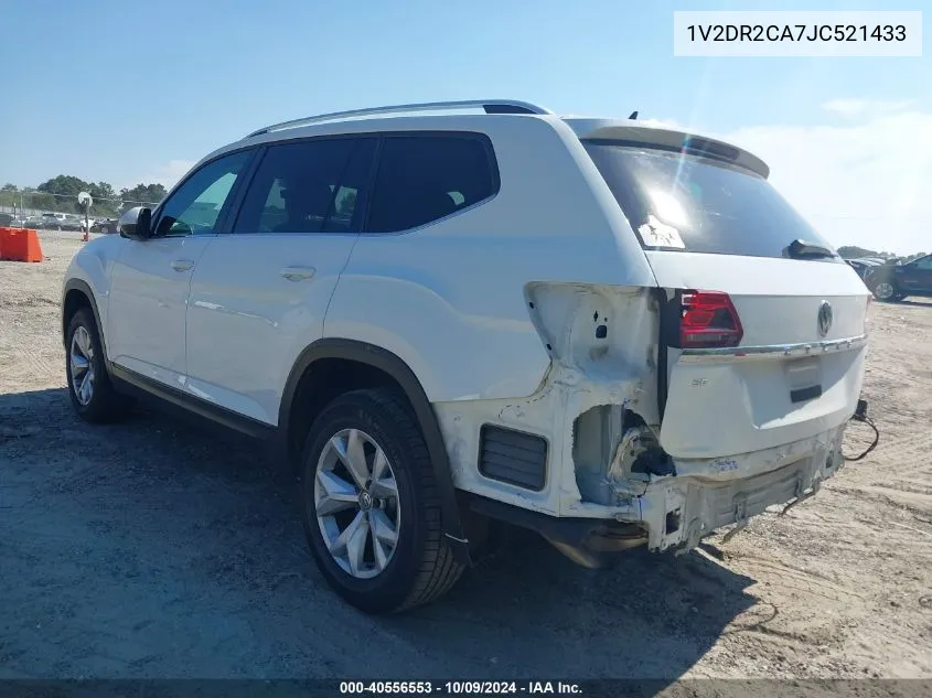 2018 Volkswagen Atlas 3.6L V6 Se/3.6L V6 Se W/Technology VIN: 1V2DR2CA7JC521433 Lot: 40556553