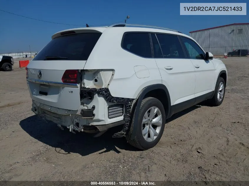 2018 Volkswagen Atlas 3.6L V6 Se/3.6L V6 Se W/Technology VIN: 1V2DR2CA7JC521433 Lot: 40556553