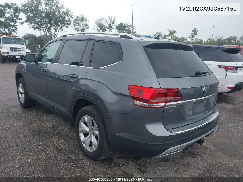 2018 Volkswagen Atlas 3.6L V6 Se/3.6L V6 Se W/Technology VIN: 1V2DR2CA9JC587160 Lot: 40566983