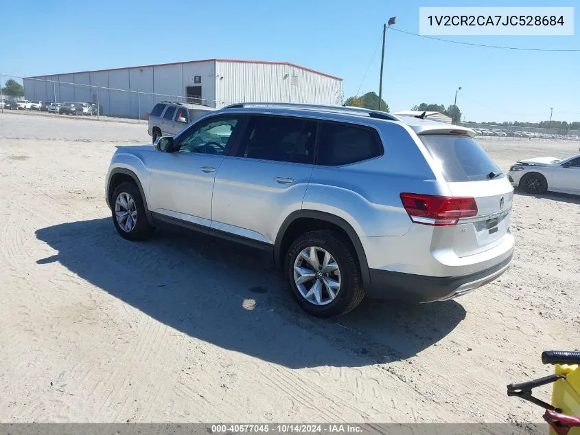 2018 Volkswagen Atlas 3.6L V6 Se VIN: 1V2CR2CA7JC528684 Lot: 40577045