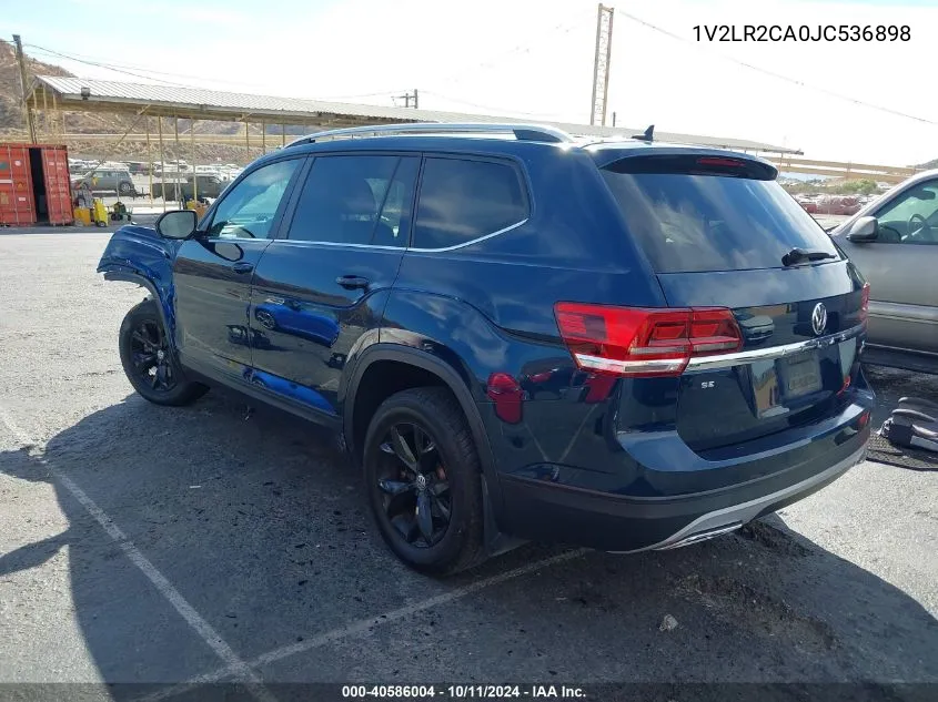 2018 Volkswagen Atlas 3.6L V6 Se/3.6L V6 Se W/Technology VIN: 1V2LR2CA0JC536898 Lot: 40586004