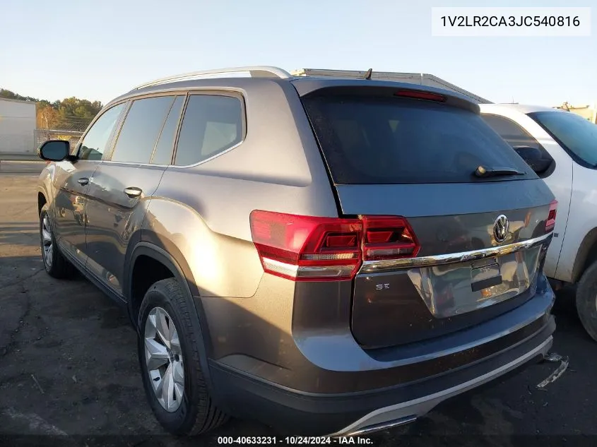 2018 Volkswagen Atlas Se VIN: 1V2LR2CA3JC540816 Lot: 40633231