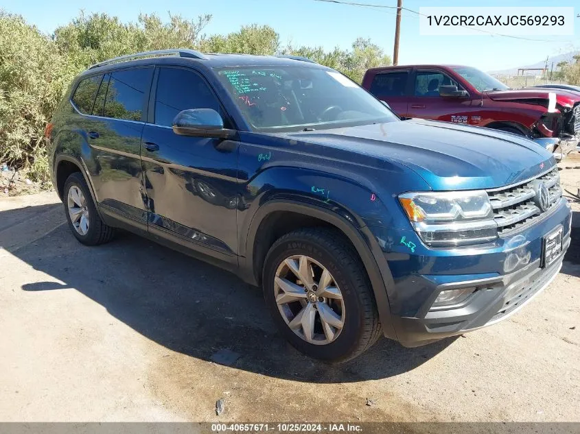 2018 Volkswagen Atlas 3.6L V6 Se VIN: 1V2CR2CAXJC569293 Lot: 40657671