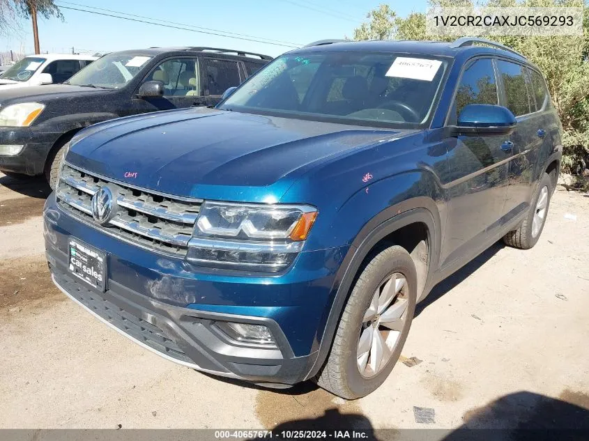 2018 Volkswagen Atlas 3.6L V6 Se VIN: 1V2CR2CAXJC569293 Lot: 40657671