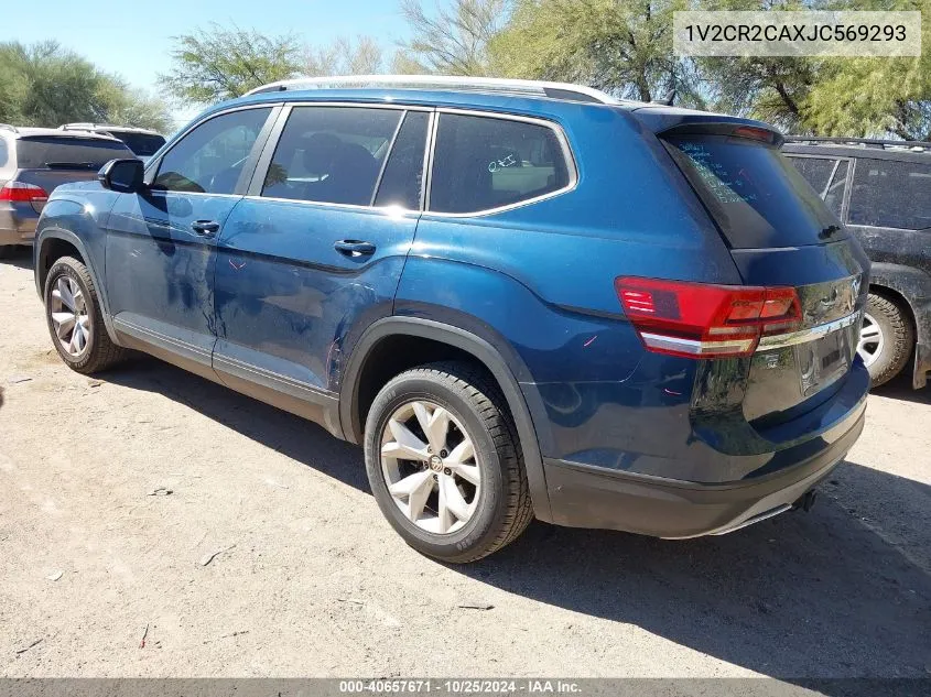 2018 Volkswagen Atlas 3.6L V6 Se VIN: 1V2CR2CAXJC569293 Lot: 40657671