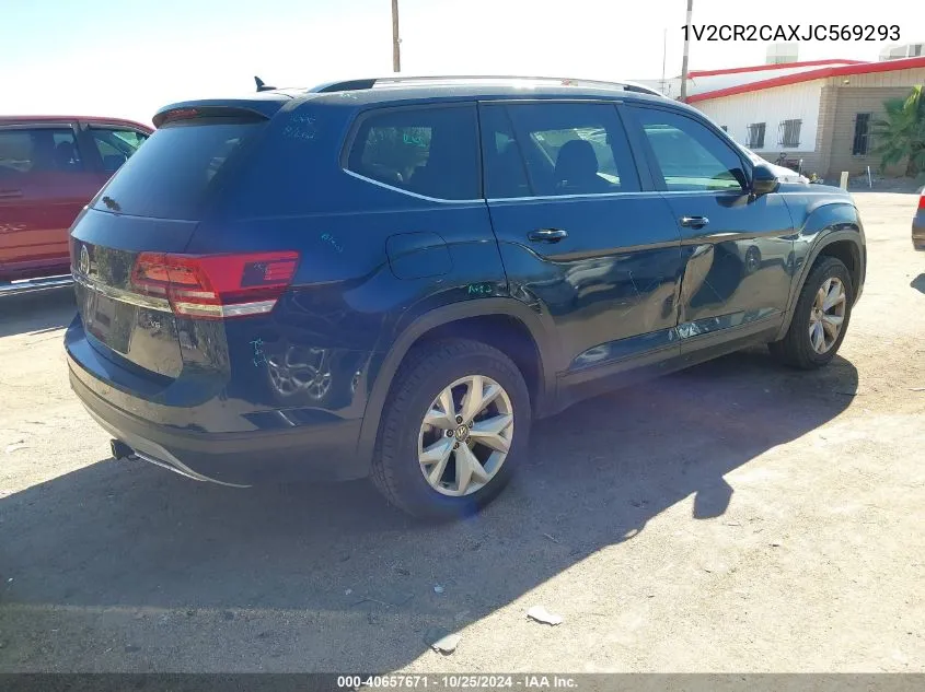 2018 Volkswagen Atlas 3.6L V6 Se VIN: 1V2CR2CAXJC569293 Lot: 40657671