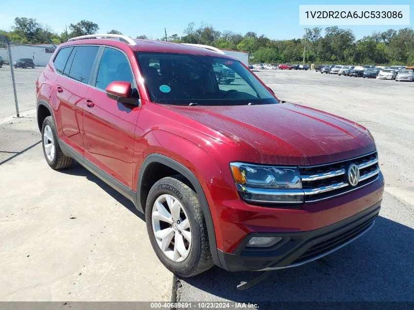 2018 Volkswagen Atlas 3.6L V6 Se/3.6L V6 Se W/Technology VIN: 1V2DR2CA6JC533086 Lot: 40689691