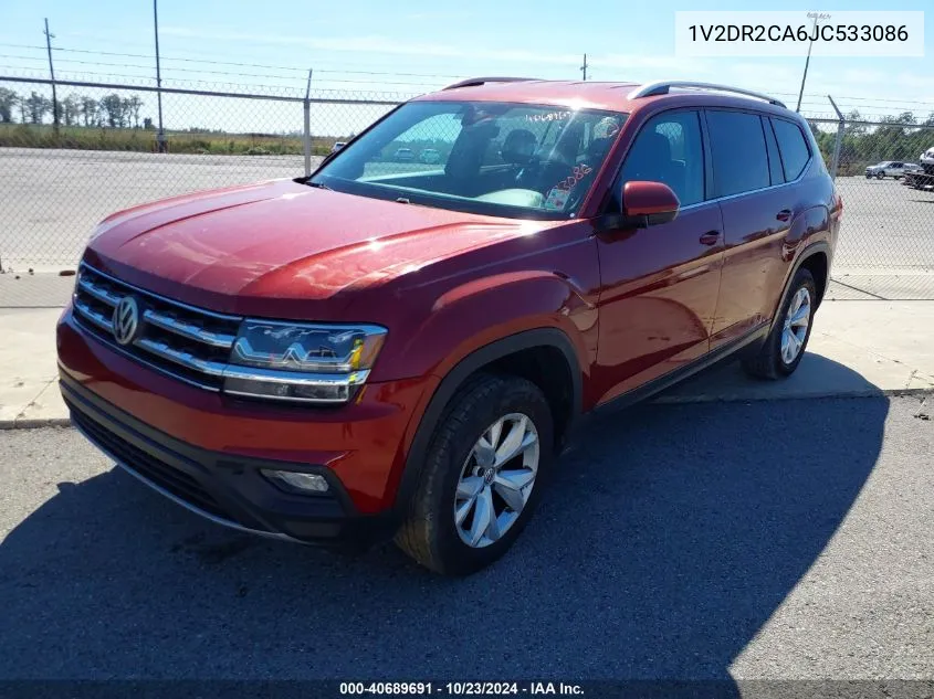 2018 Volkswagen Atlas 3.6L V6 Se/3.6L V6 Se W/Technology VIN: 1V2DR2CA6JC533086 Lot: 40689691