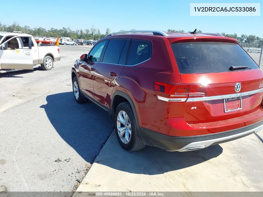 2018 Volkswagen Atlas 3.6L V6 Se/3.6L V6 Se W/Technology VIN: 1V2DR2CA6JC533086 Lot: 40689691