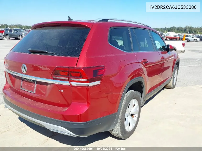 2018 Volkswagen Atlas 3.6L V6 Se/3.6L V6 Se W/Technology VIN: 1V2DR2CA6JC533086 Lot: 40689691