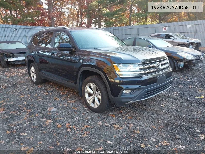 2018 Volkswagen Atlas 3.6L V6 Se VIN: 1V2KR2CA7JC581011 Lot: 40692563