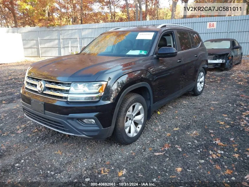 2018 Volkswagen Atlas 3.6L V6 Se VIN: 1V2KR2CA7JC581011 Lot: 40692563