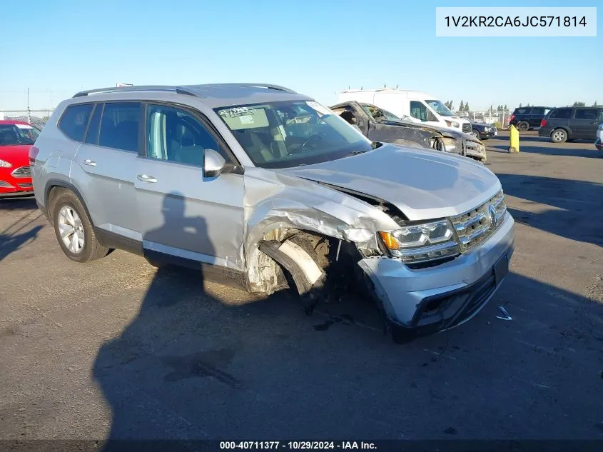 2018 Volkswagen Atlas 3.6L V6 Se VIN: 1V2KR2CA6JC571814 Lot: 40711377