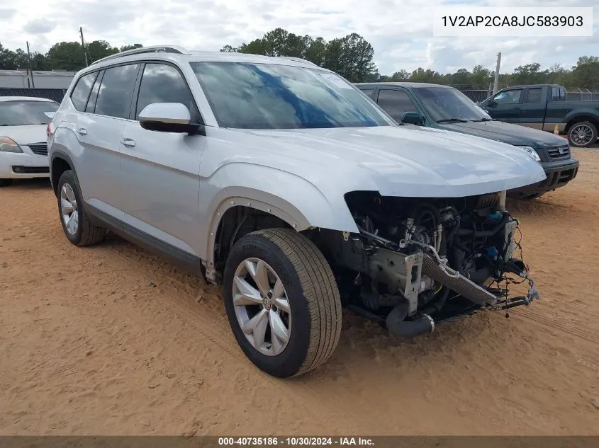 2018 Volkswagen Atlas 2.0T S VIN: 1V2AP2CA8JC583903 Lot: 40735186