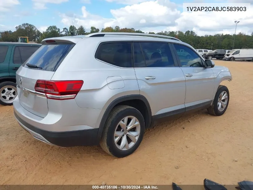 2018 Volkswagen Atlas 2.0T S VIN: 1V2AP2CA8JC583903 Lot: 40735186