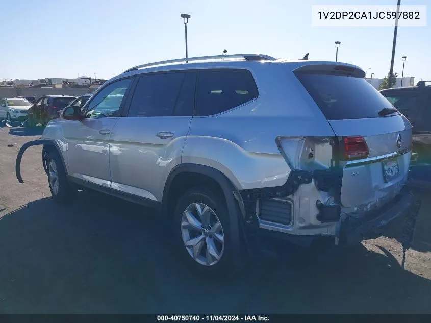 2018 Volkswagen Atlas 2.0T Se/2.0T Se W/Technology VIN: 1V2DP2CA1JC597882 Lot: 40750740