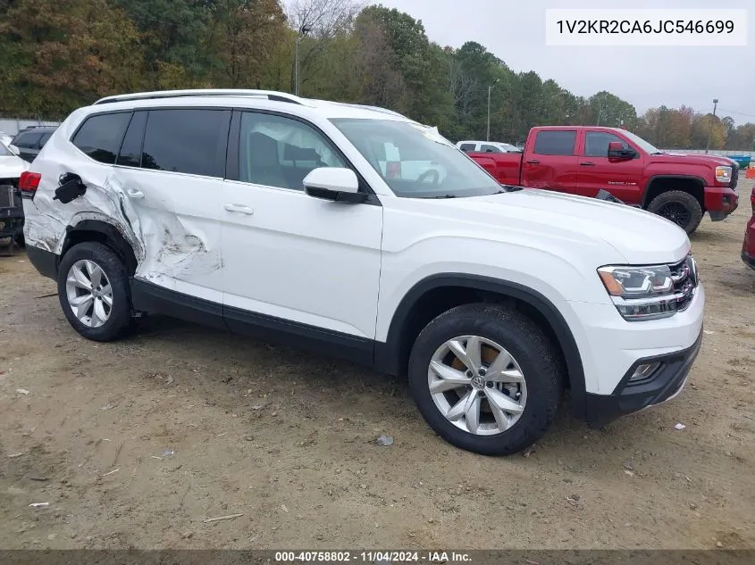 2018 Volkswagen Atlas 3.6L V6 Se VIN: 1V2KR2CA6JC546699 Lot: 40758802