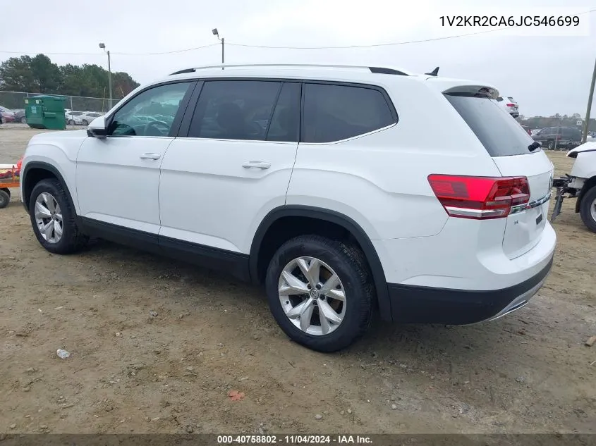 2018 Volkswagen Atlas 3.6L V6 Se VIN: 1V2KR2CA6JC546699 Lot: 40758802