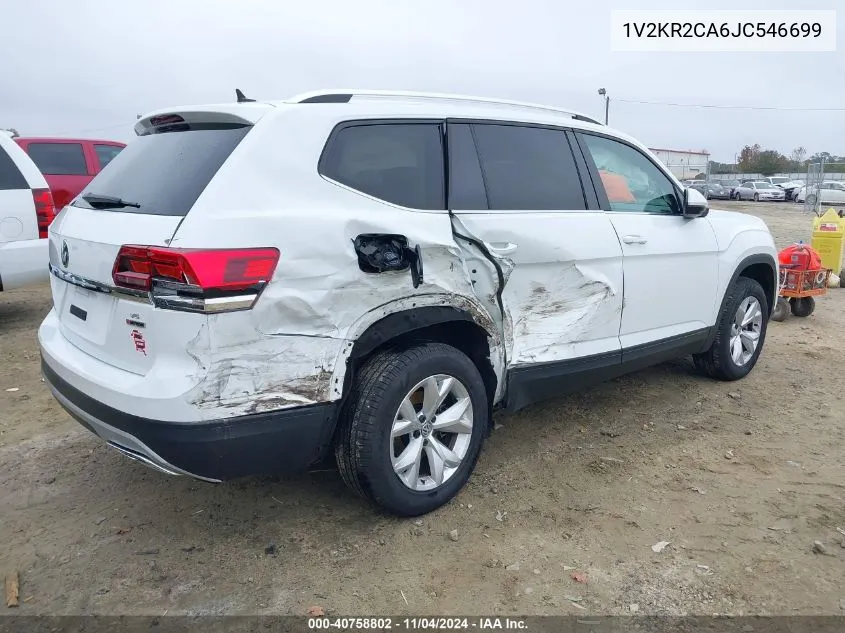 2018 Volkswagen Atlas 3.6L V6 Se VIN: 1V2KR2CA6JC546699 Lot: 40758802